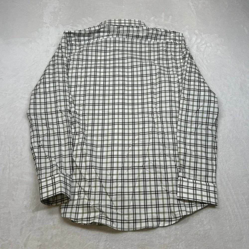 Banana‎ Republic Slim Fit Shirt Mens Large Green Plaid Button Down Long Sleeve